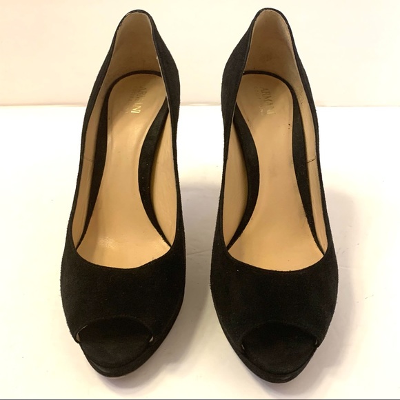 Armani Collezioni Black Suede Pump Heel - Picture 2 of 13